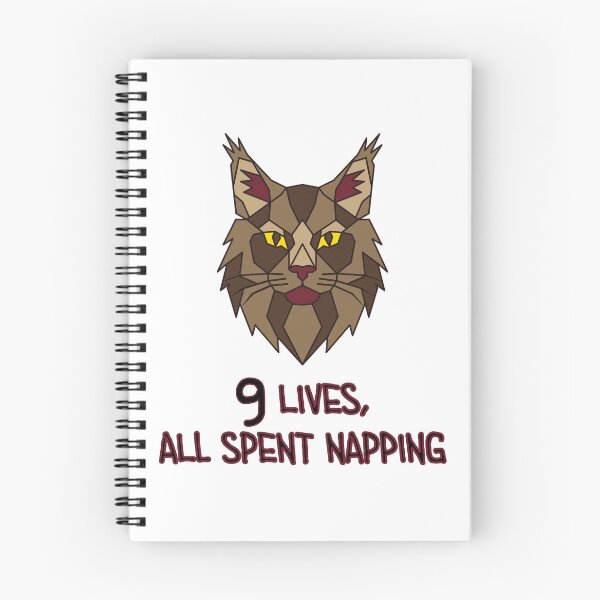 Item preview, Geometric Maine Coon Cat - 9 Lives, All Spent Napping designed and sold by AnimalsKnowAll.