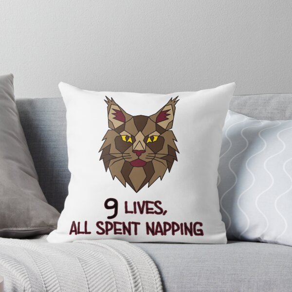 Item preview, Geometric Maine Coon Cat - 9 Lives, All Spent Napping designed and sold by AnimalsKnowAll.