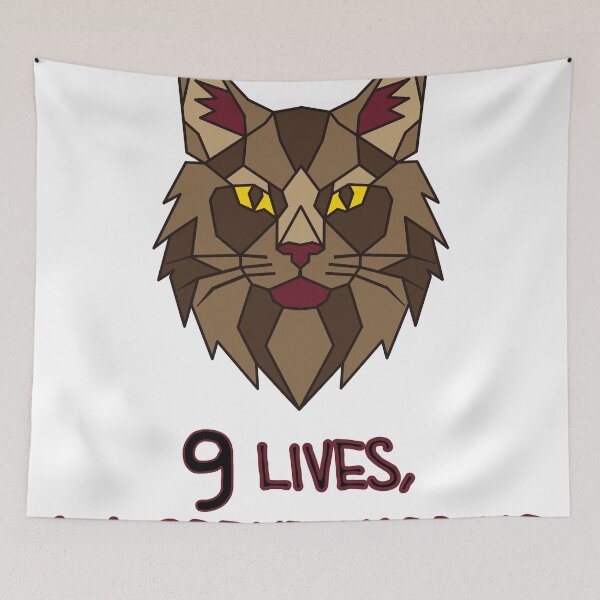 Item preview, Geometric Maine Coon Cat - 9 Lives, All Spent Napping designed and sold by AnimalsKnowAll.