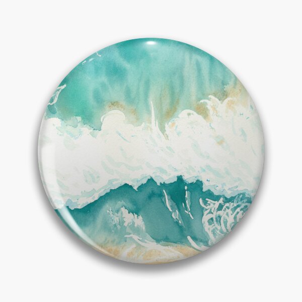 Item preview, Watercolor painting of a wave on the beach, aerial view by drone designed and sold by Anais-Mrn.