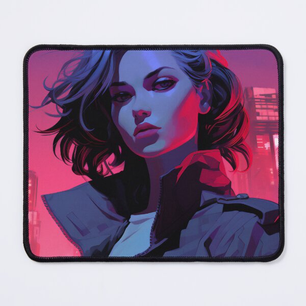 Item preview, Dark Haired Woman in Neon City designed and sold by DavideXyz.