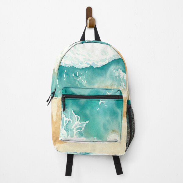 Item preview, Watercolor painting of a wave on the beach, aerial view by drone designed and sold by Anais-Mrn.