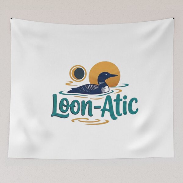 Item preview, Loon-Atic — Funny Canadian Loon T-Shirt | Lake Wildlife Graphic Tee designed and sold by Canadian Spirit.