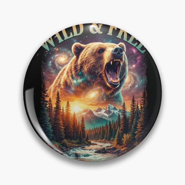 Item preview, Wild and Free Cosmic Bear Grizzly Galaxy Mountains designed and sold by AestheticTrd.
