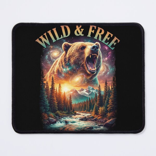 Item preview, Wild and Free Cosmic Bear Grizzly Galaxy Mountains designed and sold by AestheticTrd.