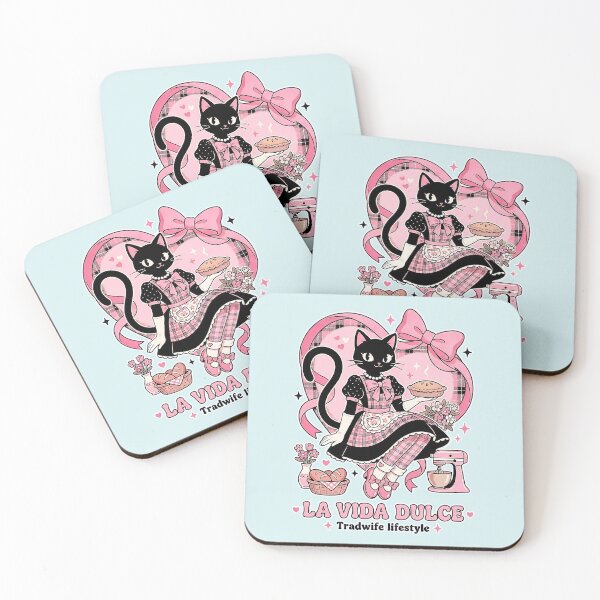 Item preview, Pink Retro Black Cat Baker: La Vida Dulce Tradwife Lifestyle designed and sold by CuteKats.