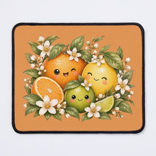 Item preview, Kawaii Citrus Garden Friends Illustration – Orange Lemon Lime Design designed and sold by MagicMakerPh.