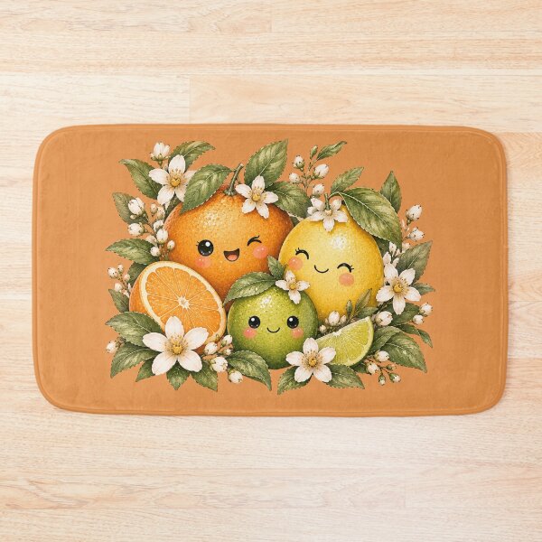 Item preview, Kawaii Citrus Garden Friends Illustration – Orange Lemon Lime Design designed and sold by MagicMakerPh.