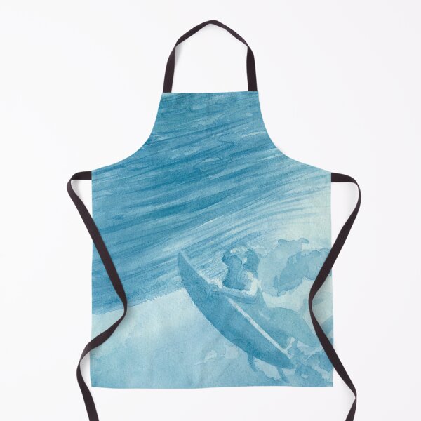 Item preview, Hand-painted watercolor of a surfer duck-diving under a wave designed and sold by Anais-Mrn.