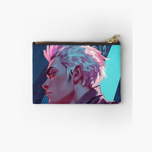 Item preview, White Haired Man Beneath Neon Towers designed and sold by DavideXyz.