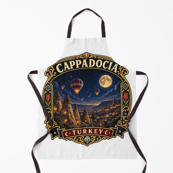 Item preview, Cappadocia Moonlight Vintage Travel Badge | Hot Air Balloon Turkey Sticker designed and sold by DreamPaw Studio.