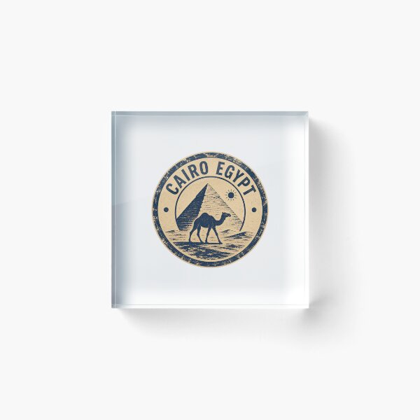 Item preview, Vintage Cairo Egypt Travel Art – Pyramids and Desert Souvenir designed and sold by AMICO77.