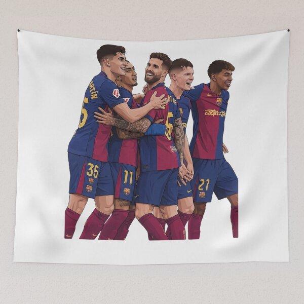 Item preview, From left to right, here are the FC Barcelona players featured in the illustration: designed and sold by annaarthk.