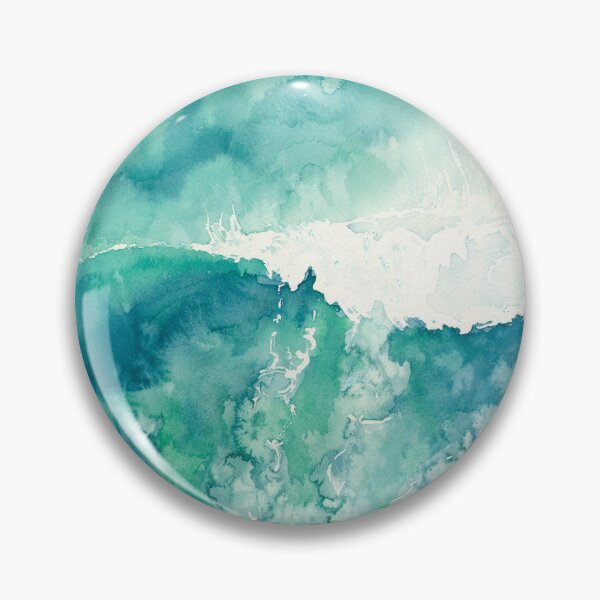 Item preview, Blue and green wave seen from an aerial perspective, in watercolor designed and sold by Anais-Mrn.