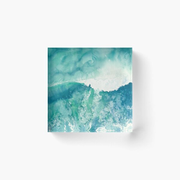 Item preview, Blue and green wave seen from an aerial perspective, in watercolor designed and sold by Anais-Mrn.