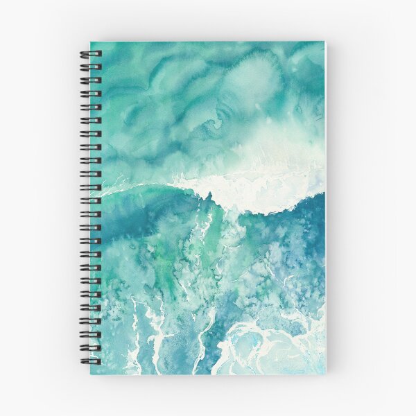 Item preview, Blue and green wave seen from an aerial perspective, in watercolor designed and sold by Anais-Mrn.