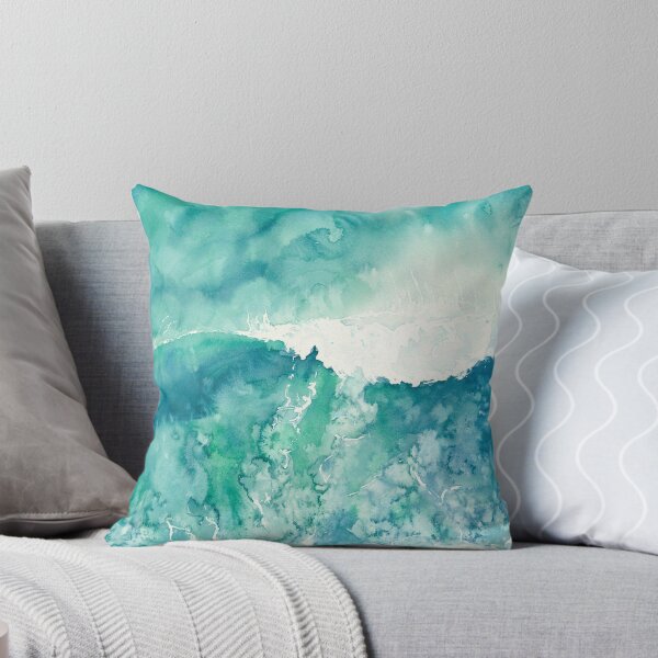 Item preview, Blue and green wave seen from an aerial perspective, in watercolor designed and sold by Anais-Mrn.