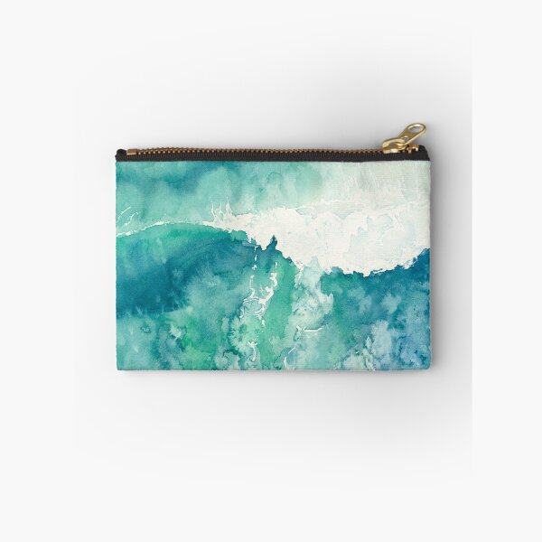 Item preview, Blue and green wave seen from an aerial perspective, in watercolor designed and sold by Anais-Mrn.