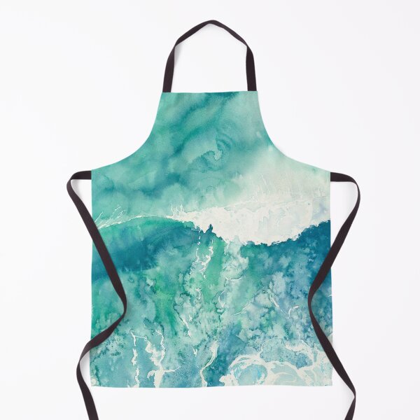 Item preview, Blue and green wave seen from an aerial perspective, in watercolor designed and sold by Anais-Mrn.