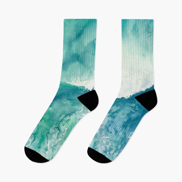 Item preview, Blue and green wave seen from an aerial perspective, in watercolor designed and sold by Anais-Mrn.