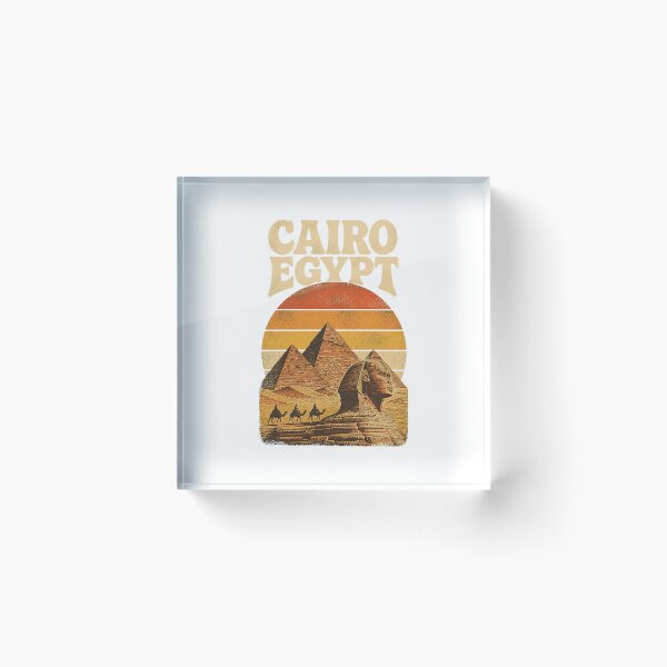 Item preview, Vintage Cairo Egypt Travel Art – Pyramids and Desert Souvenir designed and sold by AMICO77.
