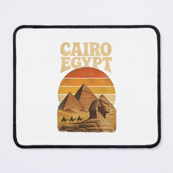 Item preview, Vintage Cairo Egypt Travel Art – Pyramids and Desert Souvenir designed and sold by AMICO77.