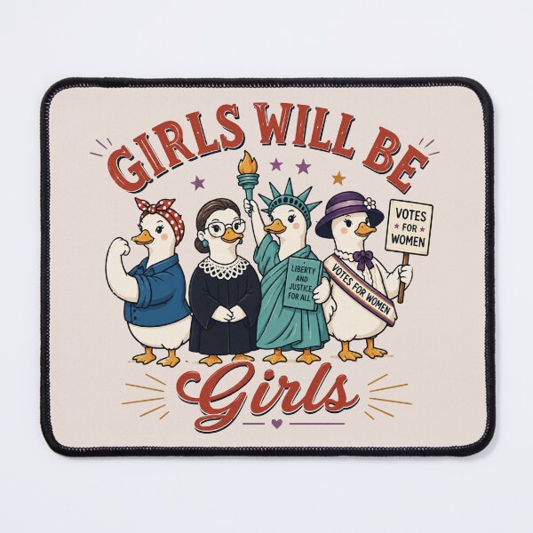 Item preview, Girls will be Girls, Femint, Silly Goose Doodle Liberal Fourth of July, No Kings in America Subtle Anti Trump designed and sold by Cchotlan.