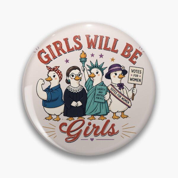 Item preview, Girls will be Girls, Femint, Silly Goose Doodle Liberal Fourth of July, No Kings in America Subtle Anti Trump designed and sold by Cchotlan.