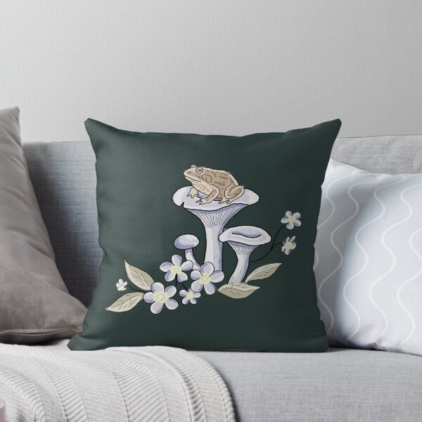 Item preview, Frog cottagecore on Mushroom Illustration with Wildflowers Aesthetic designed and sold by LeshanArt.
