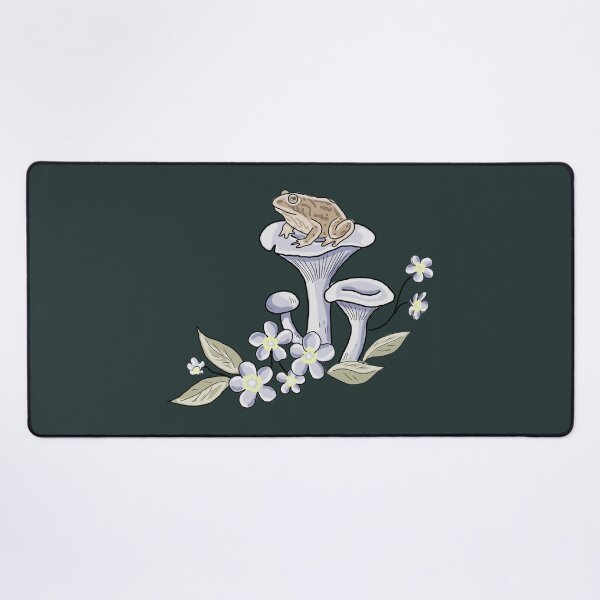 Item preview, Frog cottagecore on Mushroom Illustration with Wildflowers Aesthetic designed and sold by LeshanArt.