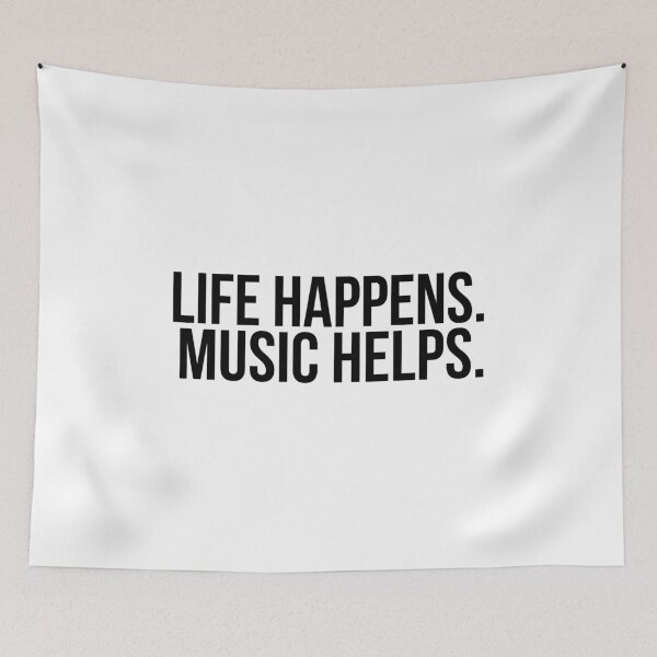 Item preview, Life Happens Music Helps | Music Lover Musician Quote designed and sold by Doodleoub.