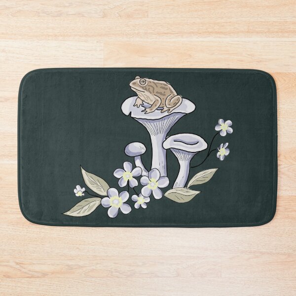 Item preview, Frog cottagecore on Mushroom Illustration with Wildflowers Aesthetic designed and sold by LeshanArt.