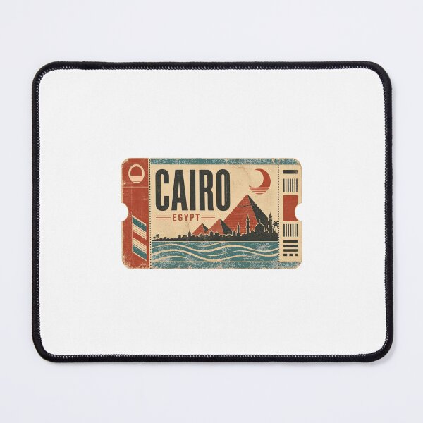 Item preview, Vintage Cairo Egypt Travel Art – Pyramids and Desert Souvenir designed and sold by AMICO77.