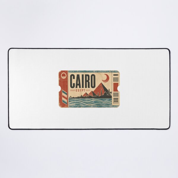Item preview, Vintage Cairo Egypt Travel Art – Pyramids and Desert Souvenir designed and sold by AMICO77.