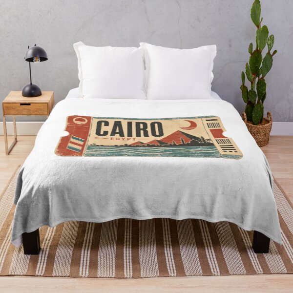 Item preview, Vintage Cairo Egypt Travel Art – Pyramids and Desert Souvenir designed and sold by AMICO77.
