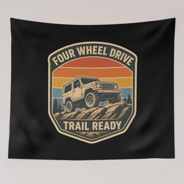 Item preview, Four Wheel Drive 4x4 Off Road Adventure – Vintage Trail Graphic designed and sold by AMICO77.