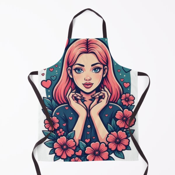 Item preview, Girl with pink hair and hearts designed and sold by Mianku | Für das Leben.
