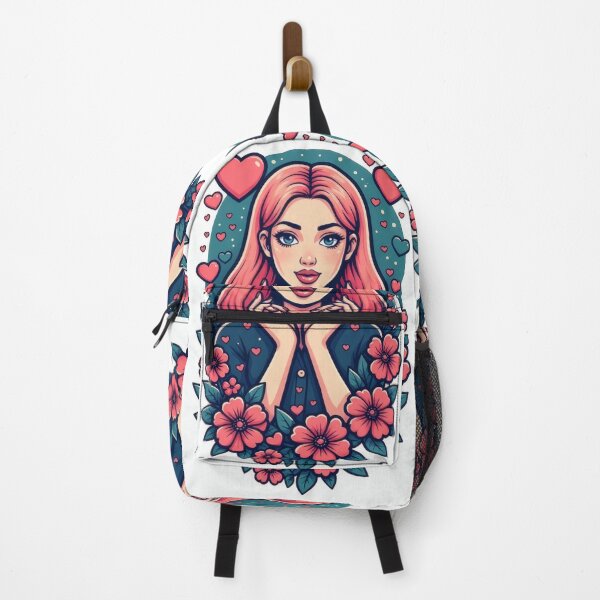 Item preview, Girl with pink hair and hearts designed and sold by Mianku | Für das Leben.