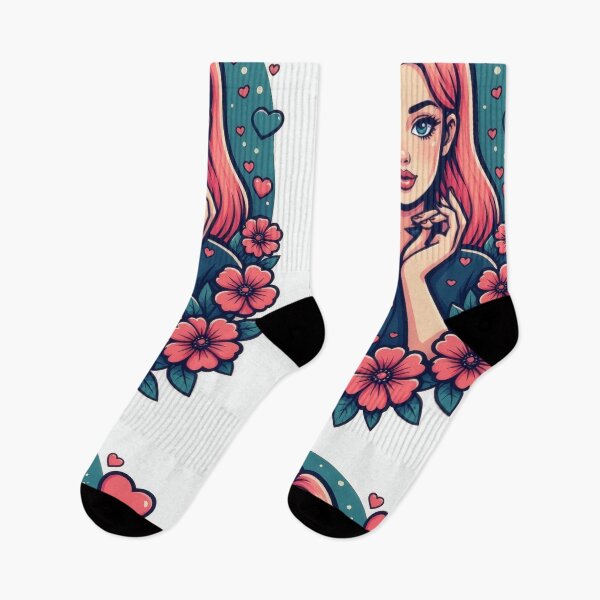 Item preview, Girl with pink hair and hearts designed and sold by Mianku | Für das Leben.