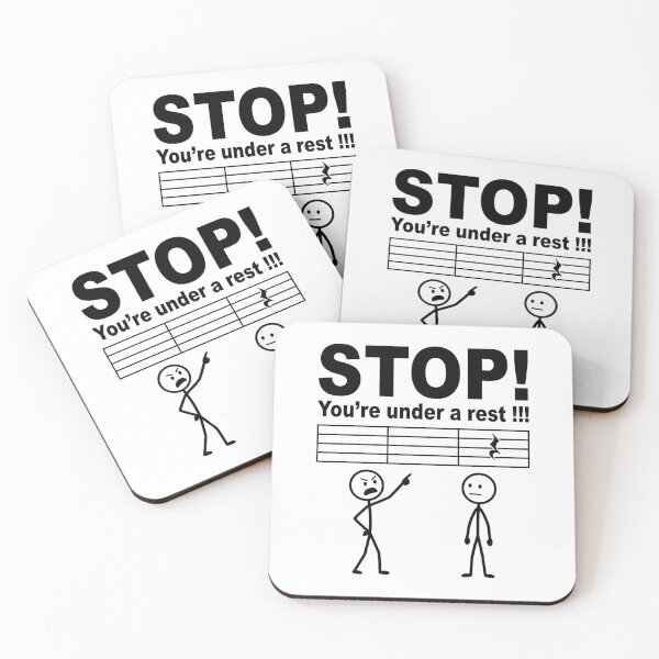 Item preview, Stop! You're Under A Rest !!! Funny Musician Music Lover Pun designed and sold by Doodleoub.