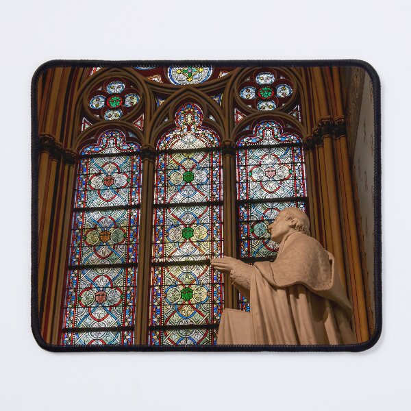 Item preview, Paris, France - Stained Glass and Statue in Notre Dame designed and sold by jrtwynam.
