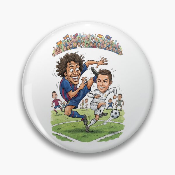 Item preview, El Clasico Football Caricature - Puyol vs Cristiano Ronaldo Funny Art designed and sold by annaarthk.