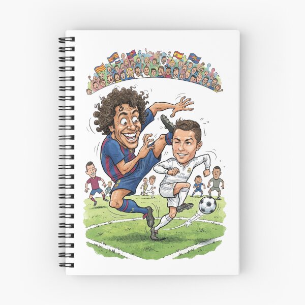 Item preview, El Clasico Football Caricature - Puyol vs Cristiano Ronaldo Funny Art designed and sold by annaarthk.