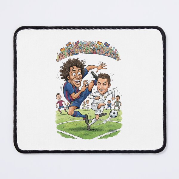 Item preview, El Clasico Football Caricature - Puyol vs Cristiano Ronaldo Funny Art designed and sold by annaarthk.