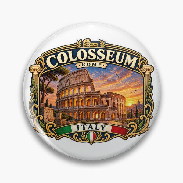 Item preview, Colosseum Rome Vintage Travel Badge | Italy Landmark Retro Souvenir Sticker designed and sold by DreamPaw Studio.