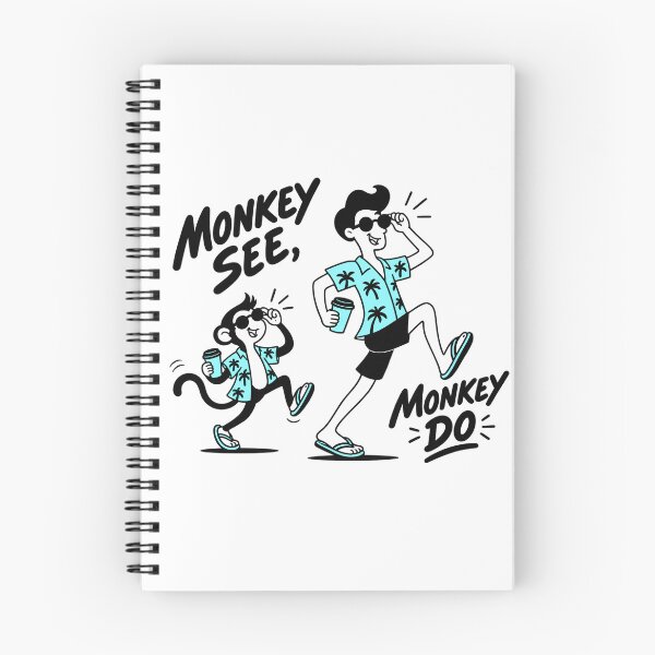 Item preview, Monkey See Monkey Do Funny Idiom Illustration designed and sold by VIVID COLORS CLUB.