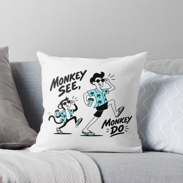 Item preview, Monkey See Monkey Do Funny Idiom Illustration designed and sold by VIVID COLORS CLUB.