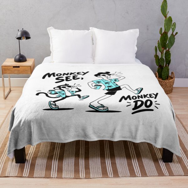 Item preview, Monkey See Monkey Do Funny Idiom Illustration designed and sold by VIVID COLORS CLUB.