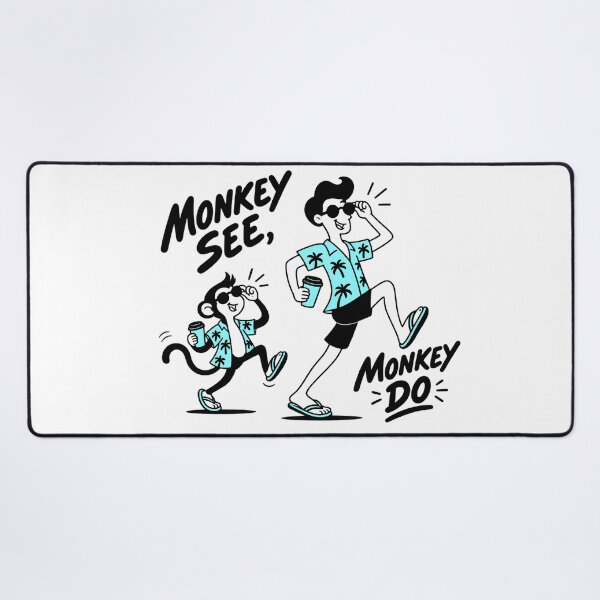 Item preview, Monkey See Monkey Do Funny Idiom Illustration designed and sold by VIVID COLORS CLUB.