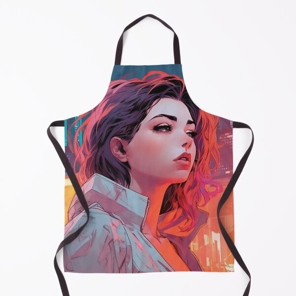Item preview, Cyberpunk Woman Against a Neon Skyline designed and sold by DavideXyz.